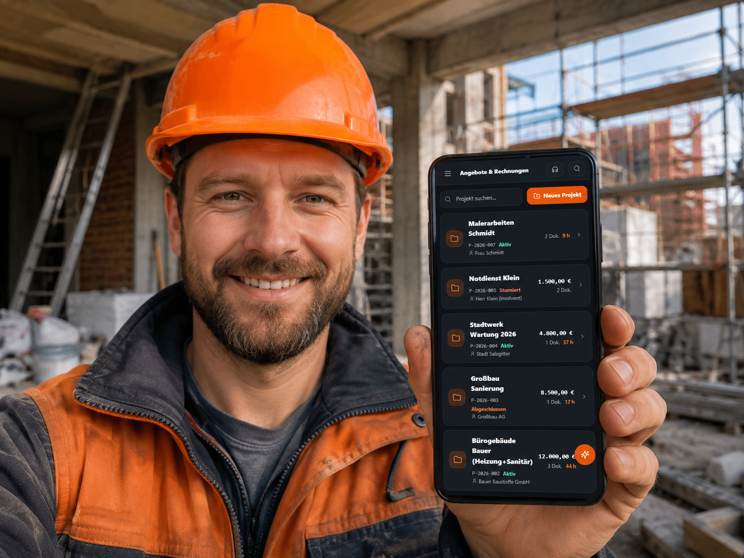 Zufriedener Handwerker mit ZendWerk